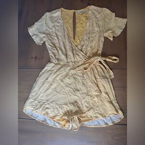 Abercrombie & Fitch Wrap Romper Yellow Small